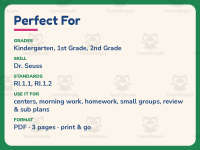 Dr. Seuss One Fish, Two Fish Math Worksheet – 1st Grade Practice preview 6