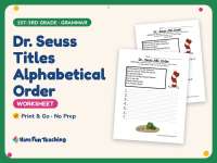 Dr. Seuss Titles Alphabetical Order Worksheet – 1st-3rd Grade Practice preview