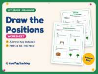 Draw the Positions Worksheet – 1st Grade Prepositions Practice preview