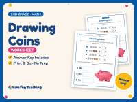 Drawing Coins Worksheet – 2nd Grade Addition & Money Practice preview