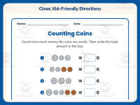 Drawing Coins Worksheet – 2nd Grade Addition & Money Practice preview 4