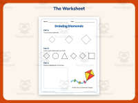 Drawing Diamonds Worksheet – Kindergarten Geometry & Shapes Practice preview 2