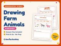 Drawing Farm Animals Worksheet – Kindergarten Environments & Farming preview
