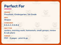 Drawing Heart, Diamond, Oval Shapes Worksheet – Kindergarten Geometry preview 6