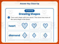 Drawing Heart, Diamond, Oval Shapes Worksheet – Kindergarten Geometry preview 7