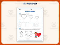 Drawing Hearts Worksheet – Kindergarten Geometry & Shapes Practice preview 2