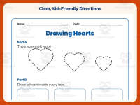 Drawing Hearts Worksheet – Kindergarten Geometry & Shapes Practice preview 4