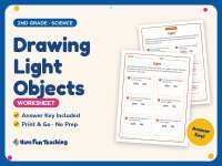 Drawing Light Objects Worksheet – 2nd Grade Energy Practice preview