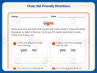 Drawing Light Objects Worksheet – 2nd Grade Energy Practice preview 4