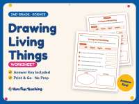 Drawing Living Things Worksheet – 2nd Grade Practice + Answer Key preview