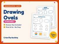 Drawing Ovals Worksheet – Kindergarten Geometry & Shapes Practice preview