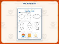 Drawing Ovals Worksheet – Kindergarten Geometry & Shapes Practice preview 2