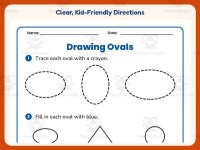Drawing Ovals Worksheet – Kindergarten Geometry & Shapes Practice preview 4