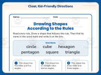 Drawing Shapes According to the Rules Worksheet – 2nd Grade Geometry preview 4