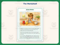 Drink Water – Reading Comprehension Worksheet – 1st Grade Practice preview 2