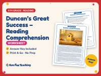 Duncan’s Great Success – Reading Comprehension Worksheet – 5th Grade preview