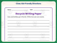 Earth Day Worksheet: Recycle Writing Paper – 1st Grade Resources preview 4