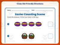 Easter Counting Worksheet – Kindergarten Math Practice + Answer Key preview 4