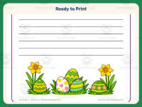 Easter Green and Yellow Writing Paper – 1st Grade Themed Writing Paper preview 7