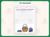 Easter Purple and Blue Writing Paper – 1st Grade Themed Writing Paper preview 2