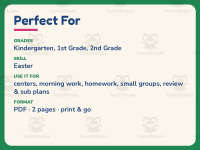 Easter Purple and Blue Writing Paper – 1st Grade Themed Writing Paper preview 6