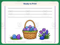 Easter Purple and Blue Writing Paper – 1st Grade Themed Writing Paper preview 7