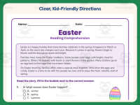 Easter Reading Comprehension Worksheet – 1st Grade Practice preview 4