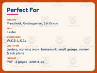 Easter Worksheet: Bunny Shape Book Activity – Kindergarten Lined Paper preview 6