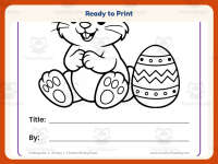 Easter Worksheet: Bunny Shape Book Activity – Kindergarten Lined Paper preview 7