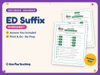 ED Suffix Worksheet – 3rd Grade Suffixes Practice + Answer Key preview