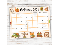 EDITABLE October 2026 2027 Calendar, Autumn Monthly School Calendar preview 2