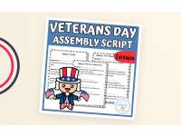 Editable Veterans Day Program Script, Assembly, Veterans Day Activity preview