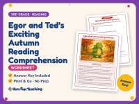 Egor and Ted’s Exciting Autumn Reading Worksheet – 3rd Grade Seasons preview