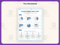 Eighths, Ninths, Tenths Fractions Worksheet – 3rd Grade Math Practice preview 2