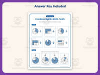 Eighths, Ninths, Tenths Fractions Worksheet – 3rd Grade Math Practice preview 3