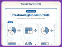 Eighths, Ninths, Tenths Fractions Worksheet – 3rd Grade Math Practice preview 7