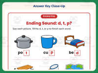 Ending Sound D T P Worksheet – 1st Grade Consonants & Ending Sounds preview 7
