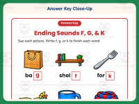 Ending Sounds F G K Worksheet – 1st Grade Consonants Practice preview 7