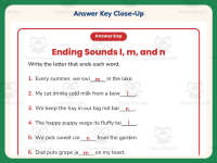 Ending Sounds L M N Sentences Worksheet – 1st Grade Consonants preview 7