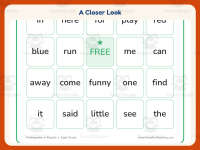 English Worksheet: Pre-Primer Sight Words Bingo – Kindergarten Grammar preview 3
