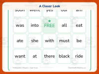 English Worksheet: Primer Sight Words Bingo – Kindergarten Grammar preview 3