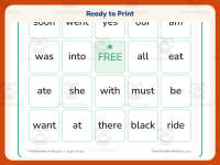 English Worksheet: Primer Sight Words Bingo – Kindergarten Grammar preview 7