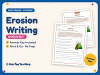 Erosion Writing Worksheet – 2nd Grade Landforms & Rocks Practice preview