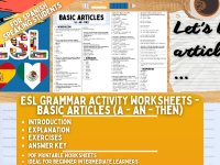 ESL Grammar Activity - Basic Articles - Spanish Speaking Students preview