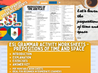 ESL Grammar Activity - Prepositions of Time & Space - Spanish Speaking preview