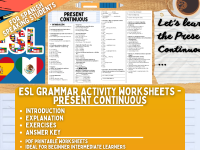 ESL Grammar Activity - Present Continuous - Spanish Speaking Students preview