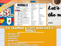 ESL Grammar Activity Worksheets - Modals - Spanish Speaking Students preview