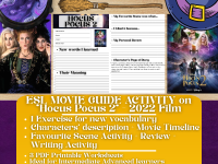 ESL Movie Guide Worksheets - Hocus Pocus 2 - 2022 Film preview