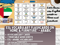 ESL Multilingual Vocabulary Flashcard - Home & Furniture - Arabic preview