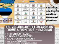 ESL Multilingual Vocabulary Flashcard - Home & Furniture - Estonian preview